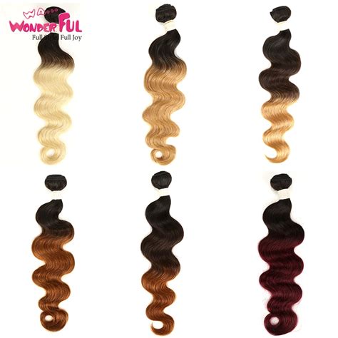 Ombre Human Hair Bundles Mogolian Body Wave Bundles Honey Blonde Brown