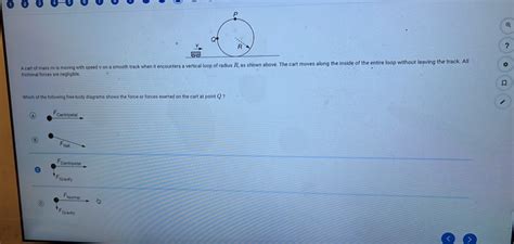 Solved Q A Cart Of Mass M Is Moving With Speed υ On A Smooth Track