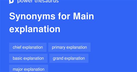 Main Explanation synonyms - 8 Words and Phrases for Main Explanation