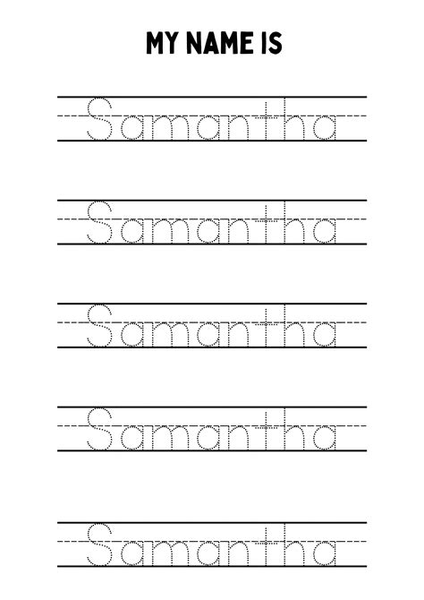 8 Custom Name Tracing Printable Pdf Worksheet Preschoolers