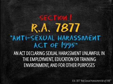 Ra 7877 Sexual Harassment Act