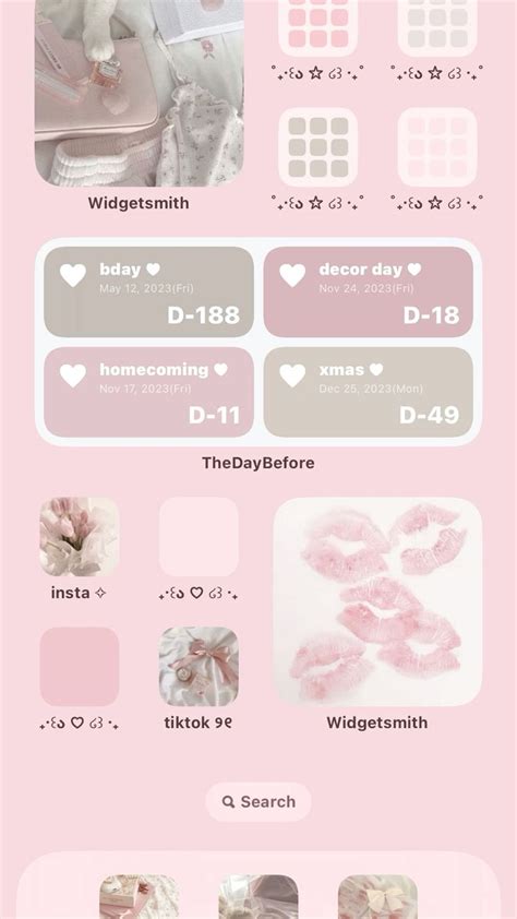 Ios Coquette Pink Homescreen