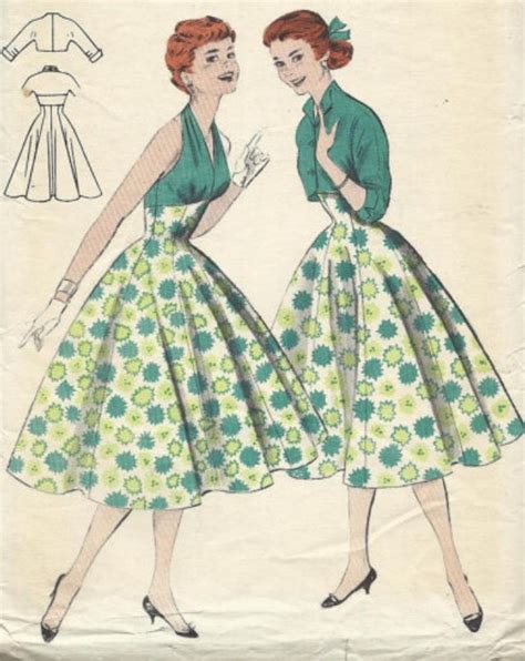 I Bought This Beautiful Halter Neck 50s Dress Pattern I Love The Simple Elegance Of The Skirt