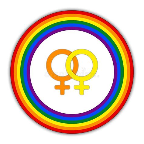 Rainbow Gay Couple Pride Flag Circle Symbol Of Sexual Minorities Two