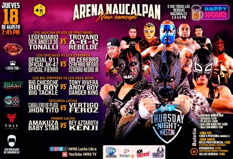 Compra Boletos Para Lucha Libre IWRG Thursday Night Wrestling Boletia