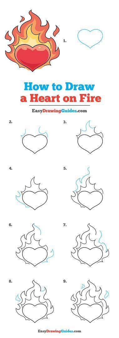 How To Draw A Heart On Fire Really Easy Drawing Tutorial Drawing