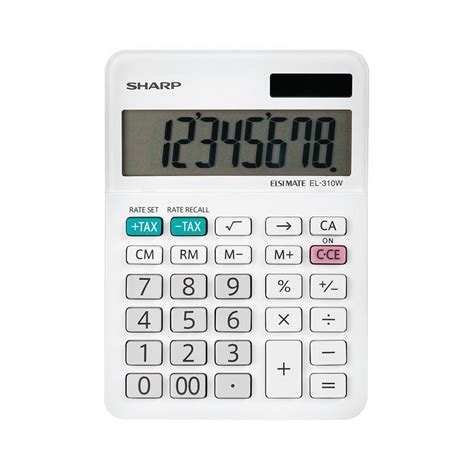 Sharp EL 310W Calculatrice De Bureau 8 Chiffres Alimentation Mixte