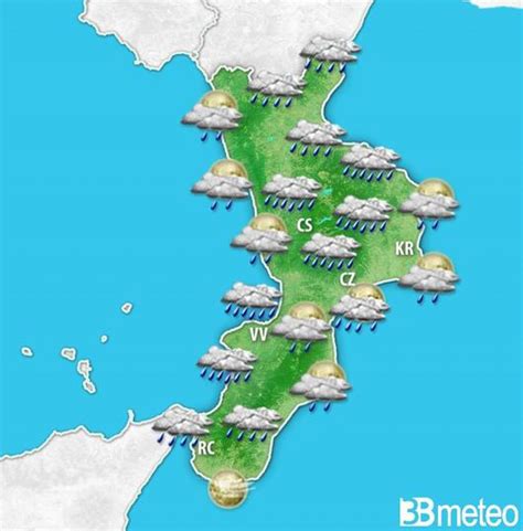 Meteo Calabria Piogge e temporali fino a venerdì graduale