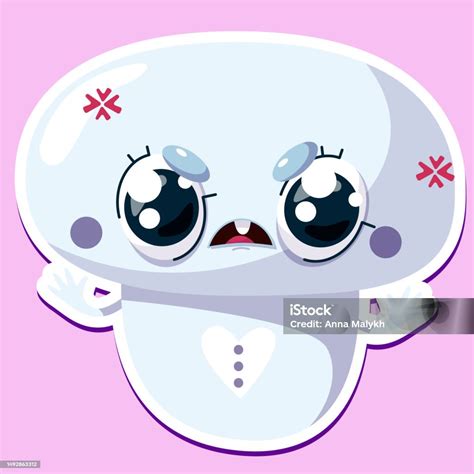 Ilustrasi Vektor Stiker Karakter Jamur Dengan Ekspresi Lucu Keren Lucu