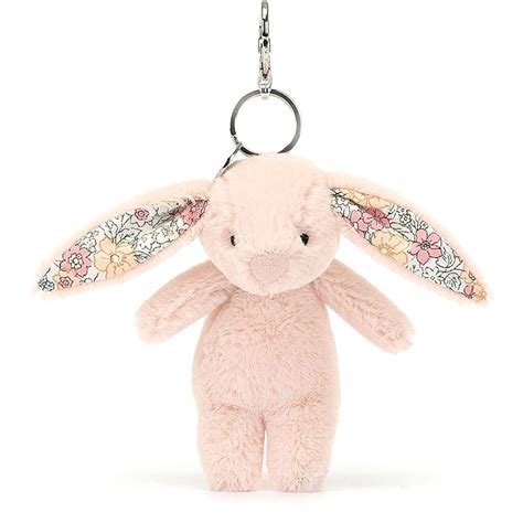 Jellycat Blossom Blush Bunny Bag Charm Keyring Uk