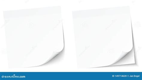 Set of Two White Notepads Sticky Notes Stock Vector - Illustration of memo, info: 149714620