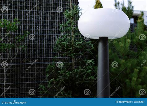 Designer Street Led Lighting in Landscape Design Stock Photo - Image of ...