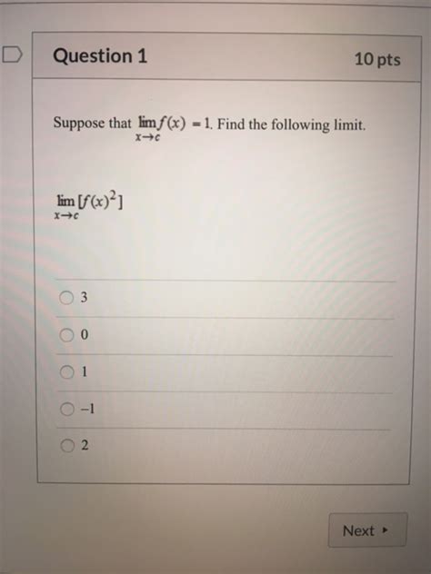 Solved D Question Pts Suppose That Lim X Find Chegg