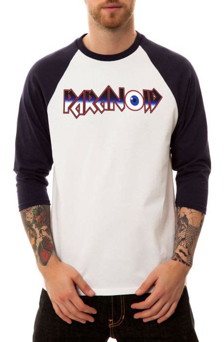 Street Vault The Paranoid Raglan In Navy And White Navy Sleeves Sv