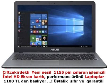 İntel Celeron laptop notebook Türk Teknik Servis Türkiye nin