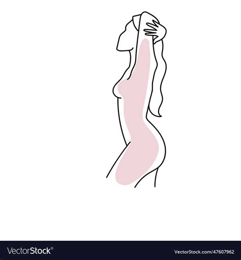 Nude Female Line Art Royalty Free Vector Image