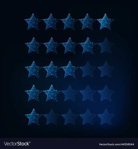 One To Five Stars Rating System Futuristic Vector Image