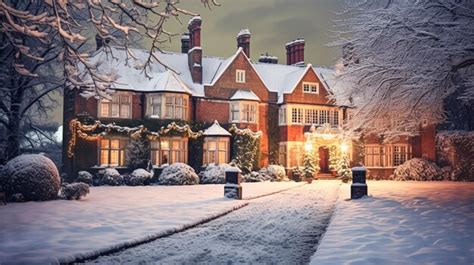 Premium AI Image | Christmas in the countryside manor English country ...