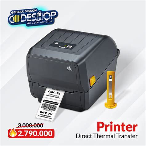 Jual Zebra ZD220 Printer Label Barcode Direct Thermal Transfer USB Plus