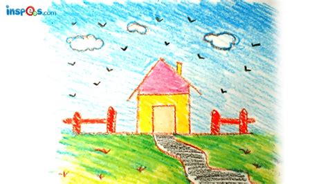 How to Draw House Landscape - YouTube