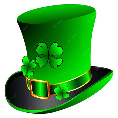 Premium Vector St Patricks Day Hat With Clover Shamrock