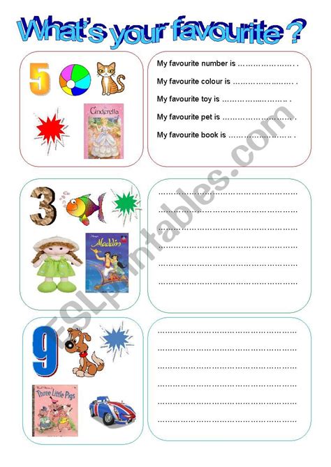 Whats Your Favourite ESL Worksheet By Elamal