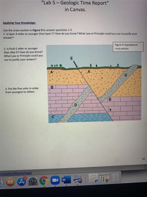 Solved Lab Geologic Time Report In Canvas Applying Chegg