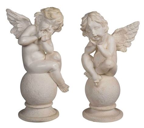 Pair of Cast Marble Cherub Sculptures sold at auction on 3rd February ...