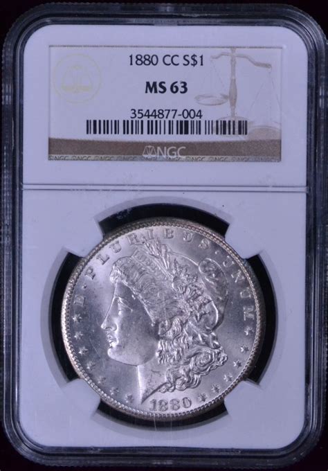 1880 CC 1 Morgan Silver Dollar Uncirculated NGC MS 63 3544877 004