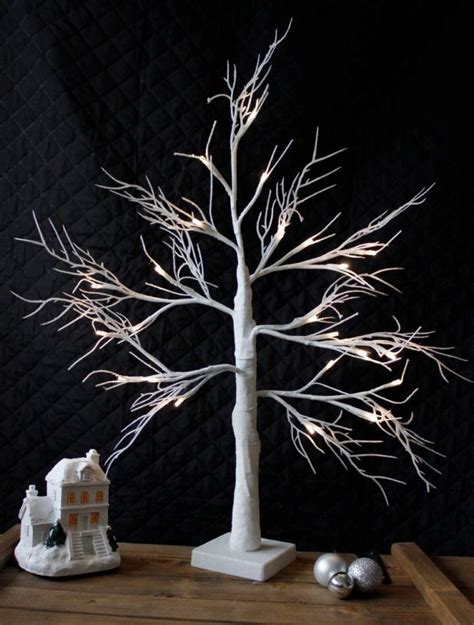 Charming Snowy Glitter White Light Up Twig Tree Cm Marco Paul