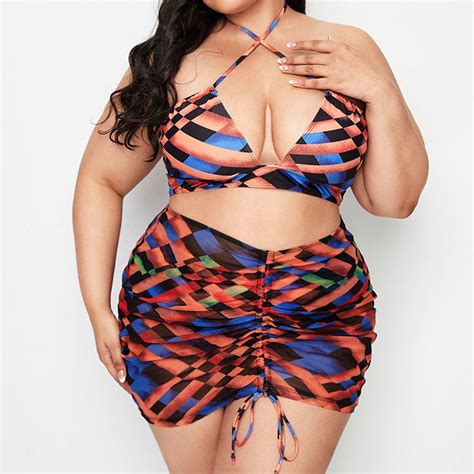 Trendy Striped Print Bikini Set Beautiemay Shapewear