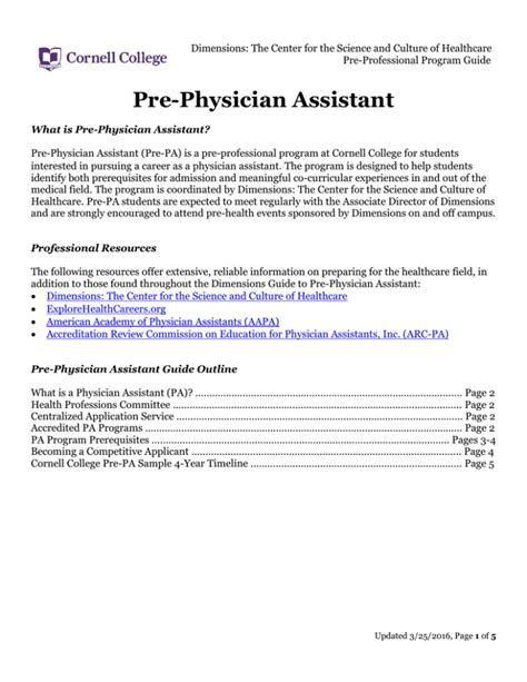 Pre Physician Assistant