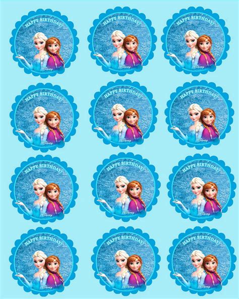 Frozen Cupcake Toppers Birthday Printable