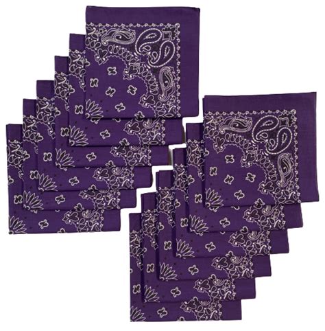 Made In The Usa White Paisley Bandanas Pk X Cotton