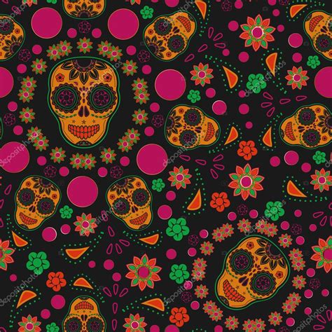 Sugar skull seamless pattern Stock Vector Image by ©BlackSpring1 #22762348