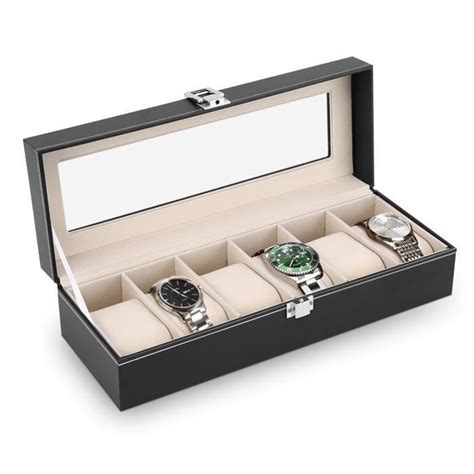 Presentoir Montre Coffret Montres En Cuir Boite Bijoux Cadeau Slots