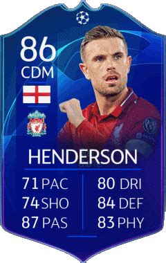 Jordan Henderson Angleterre F I F A Joueurs Cartes Jeux Vidéo