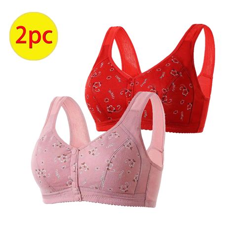 Ugoldhm Women Bralette Plus Size Front Closure Wireless Bras Full Coverage Comfor Easy Close