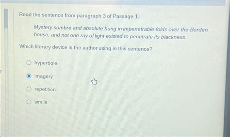 Solved Read The Sentence From Paragraph 3 Of Passage Chegg