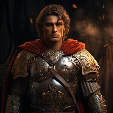 Premium Ai Image A Man In Armor With A Red Cape