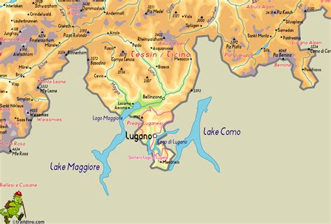 Switzerland Map Lugano