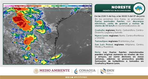 CONAGUA Clima On Twitter Para El Noreste Mexicano Esta Noche Se