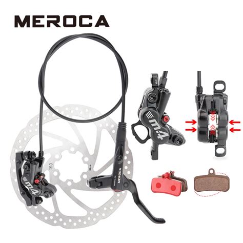 Meroca Mt Bicycle Four Piston Hydraulic Disc Brake Set For Mtb Bike