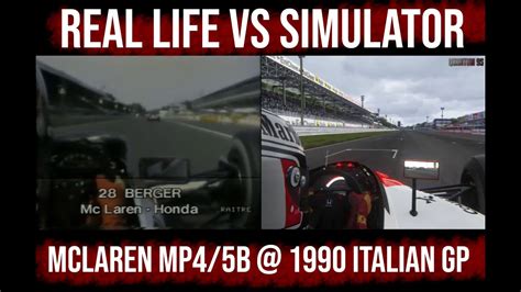 Real Life Vs Assetto Corsa 1990 Italian GP McLaren MP4 5B Monza