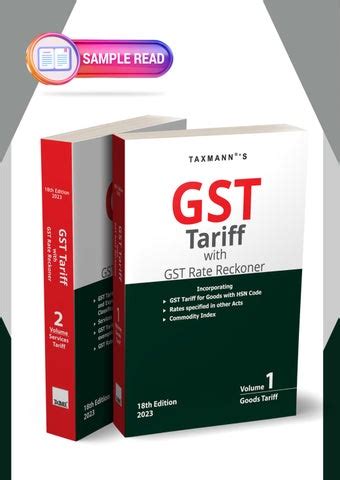 Taxmann S Gst Tariff With Gst Rate Reckoner Set Of Volumes By