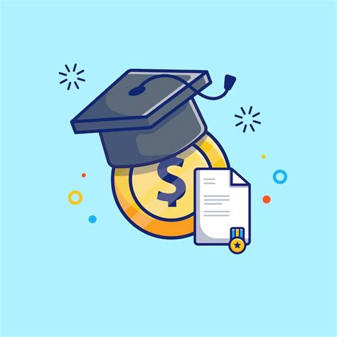 Premium Vector Scholarship Illustration Graduation Cap Coins Diploma