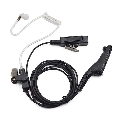 XQF Police Air Tube Earpiece Microphone PTT Headset For Motorola Two