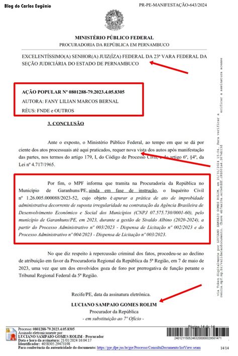 Blog Do Carlos Eug Nio Garanhuns Minist Rio P Blico Federal Comunica