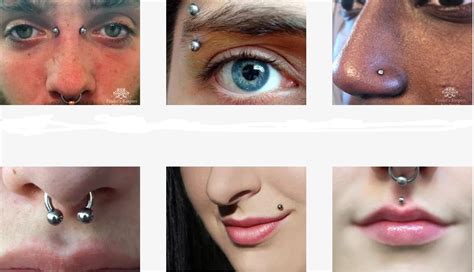 Types Of Facial Piercings Chart