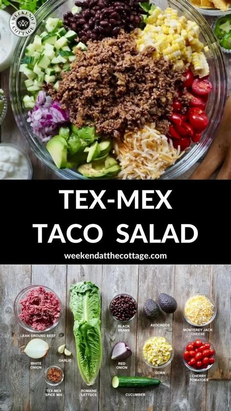 Tex Mex Taco Salad Quick And Easy Video Recipe Video Beef Salad Recipe Veggie Recipes